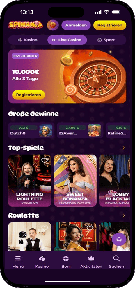 Spinania Live Casino